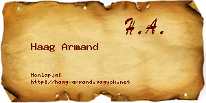Haag Armand névjegykártya